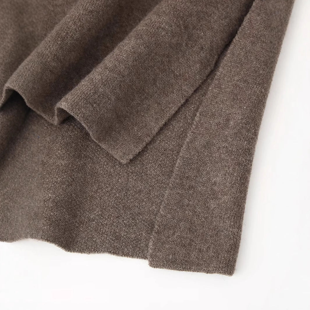 Damen modische Oversized-Jacke mit asymmetrischem Schnitt und schickem Stehkragen Drune