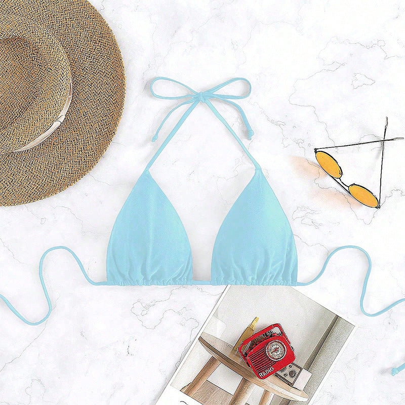 Damen Triangel-Bikini-Oberteil mit verstellbaren Trägern und raffinierten Bindebändern Drune