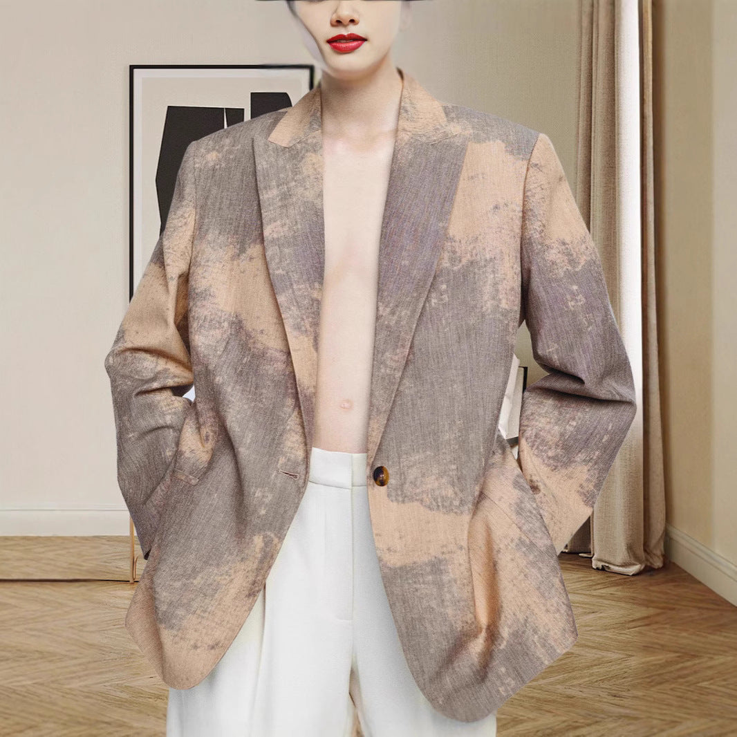 Damen Oversized Blazer mit kunstvollem Farbverlauf Drune