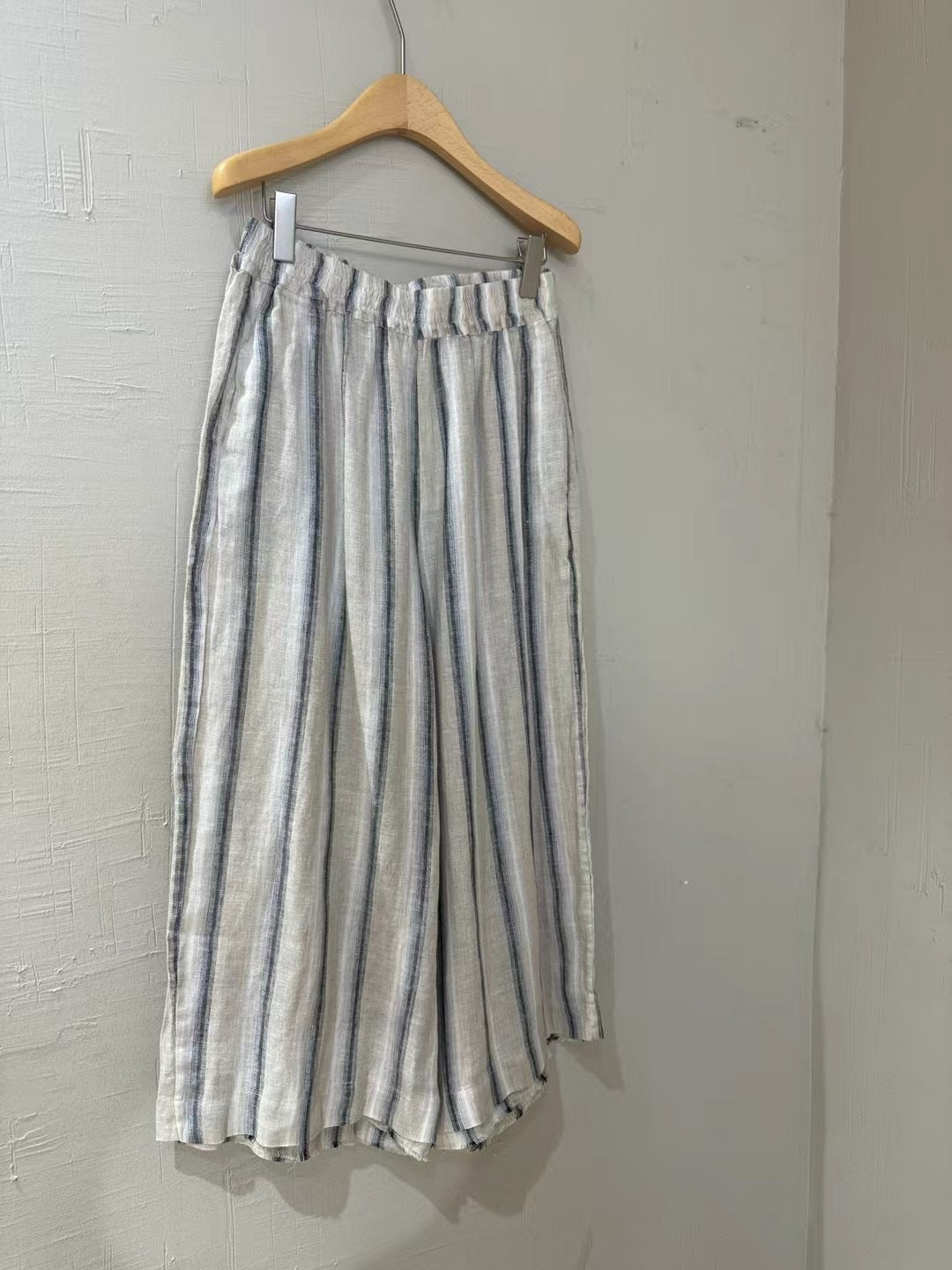 Damen Relaxed Fit Gestreifte Leinen Culottes Drune