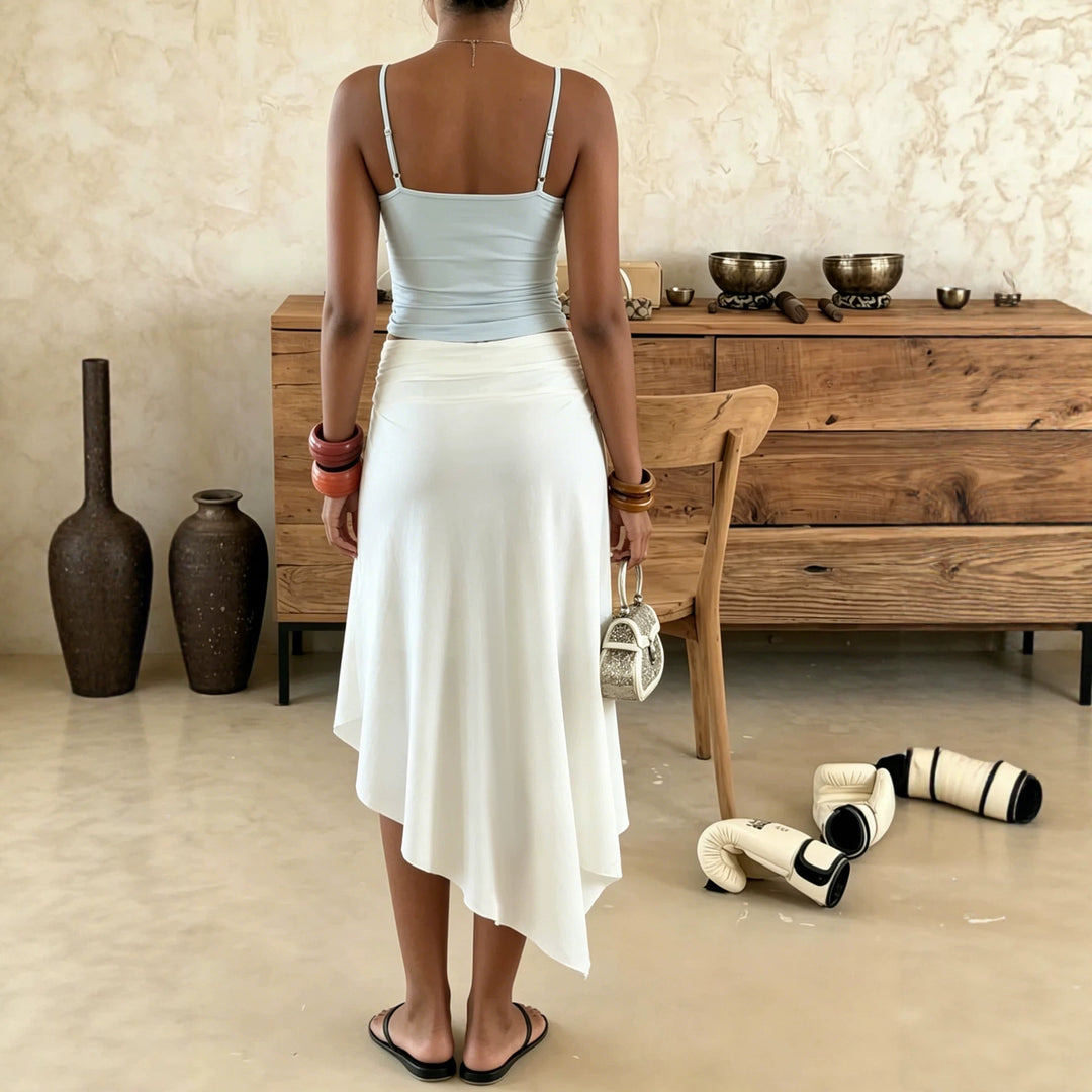 Damen asymmetrischer Rock mit floralem Druck Drune