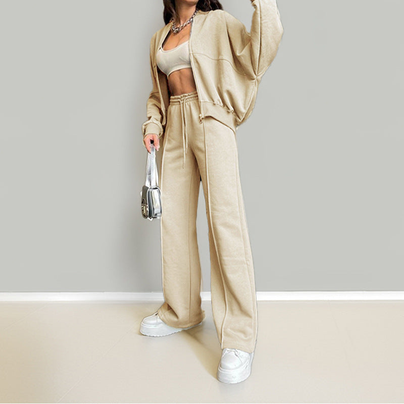 Damen lässiges Freizeit-Set mit weitem Schnitt und elastischem Bund Drune