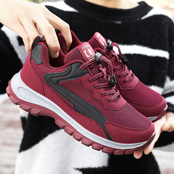 Damen nan robuster Trekking-Sneaker mit profiliertem Geländegriff, stoßdämpfender EVA-Zwischensohle und Schnellzug-Schnürung Drune