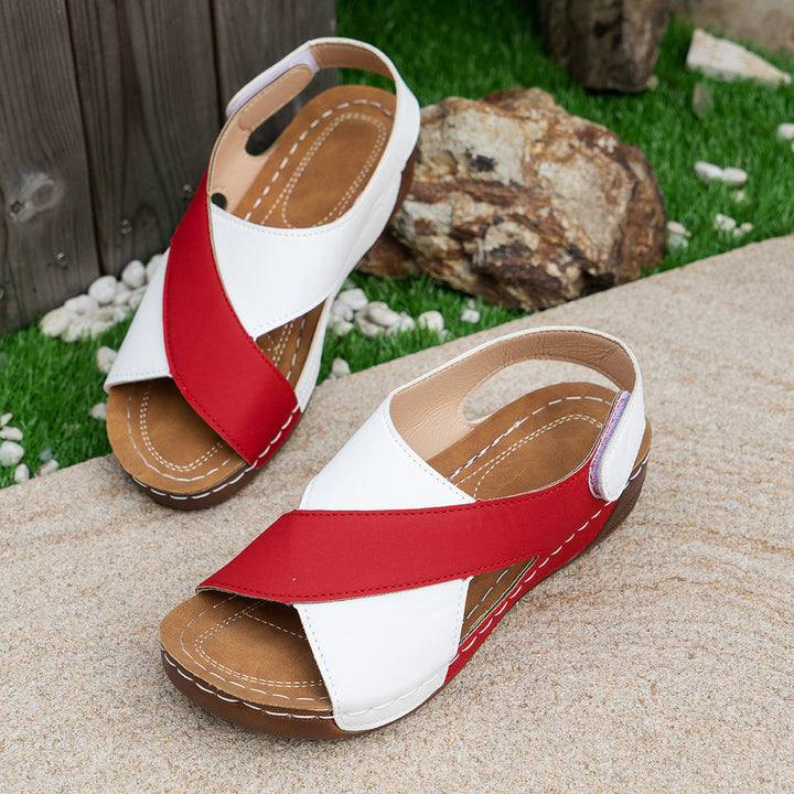Damen Bequeme Sandalen mit geflochtenem Riemen und bequemem Fußbett Drune