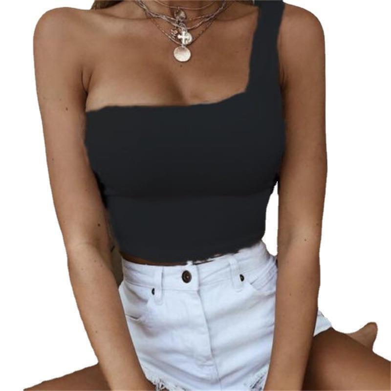 Damen Einseitig geschnittenes Crop-Top Drune