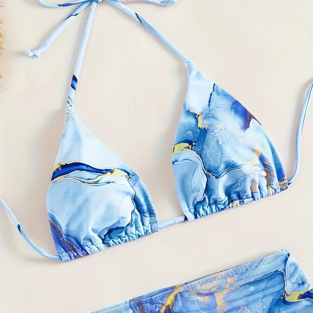 Damen Triangel-Bikini mit modischem Wickelrock Drune