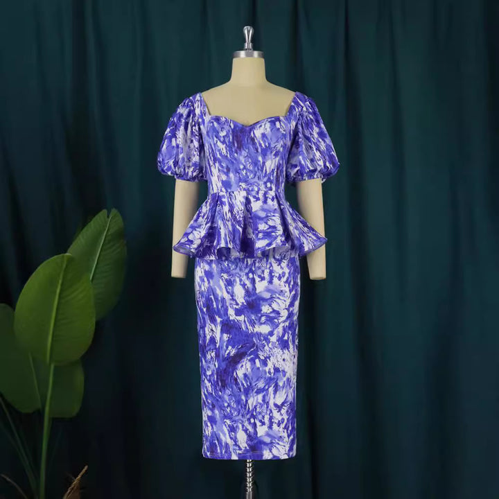 Damen stilvolles Peplum Kleid Drune