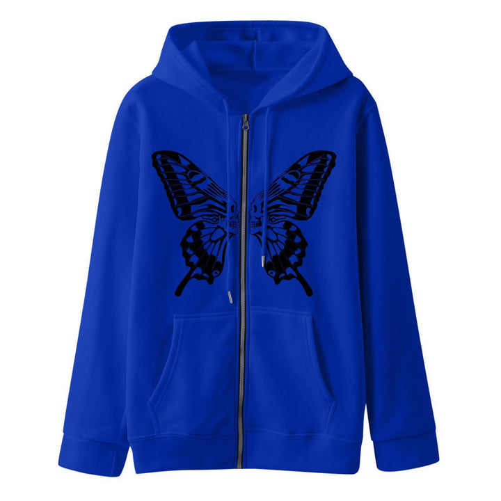 Damen Kapuzensweatjacke mit einzigartigem Schmetterlingsdruck Drune
