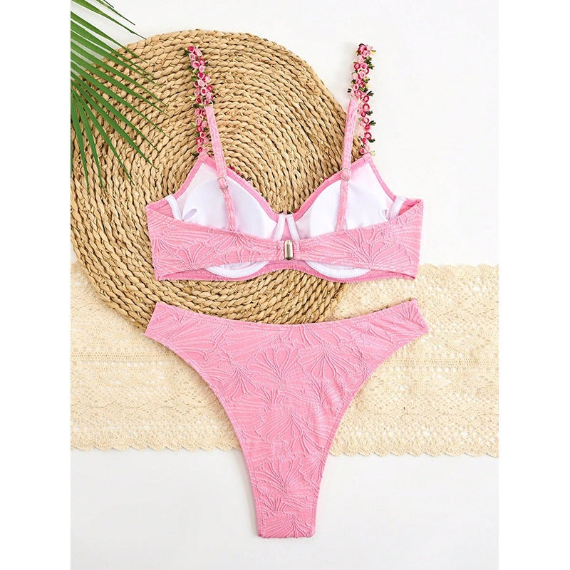 Damen Bikini-Set mit floralen Akzentstickereien Drune