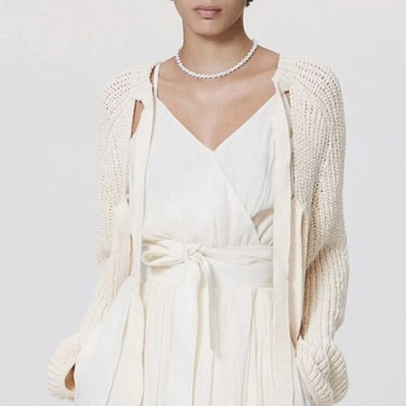 Damen luftiger Strickcardigan mit offenem Schnitt Drune