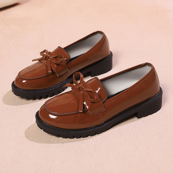 Damen Elegante Lacklederschuhe mit dekorativem Riemchen und rutschfester Sohle Drune
