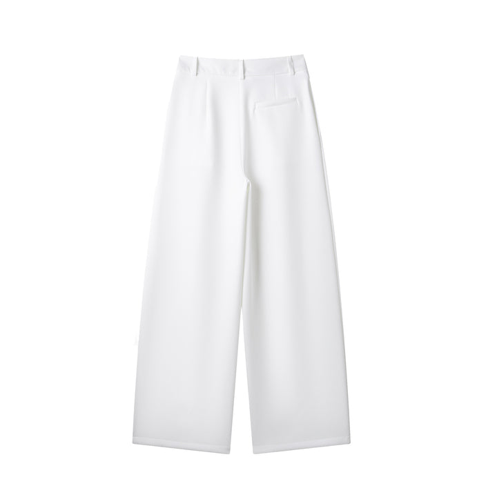 Damen weit geschnittene High-Waist-Stoffhose Drune
