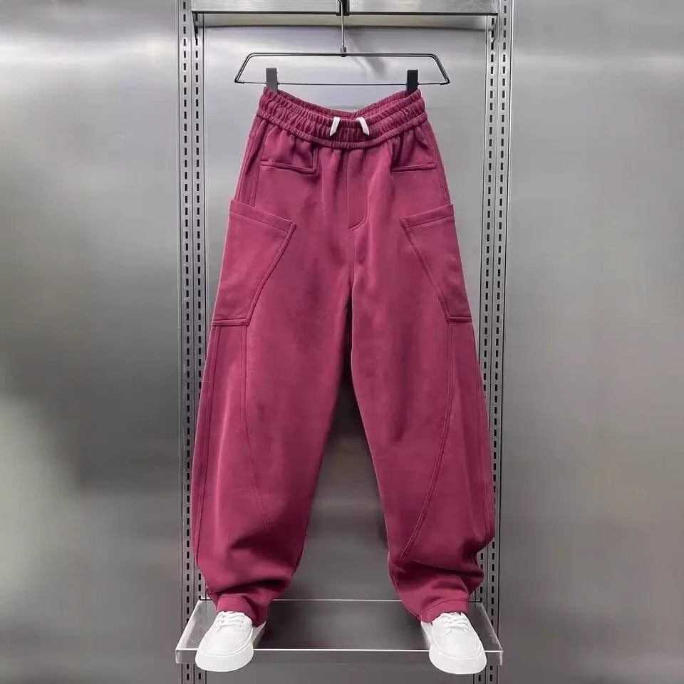 Damen bequeme Sweathose mit Cargo-Taschen Drune