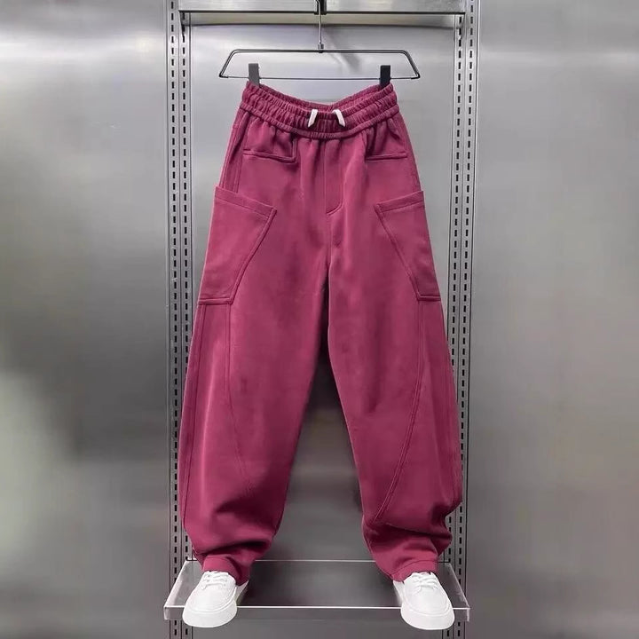 Damen bequeme Sweathose mit Cargo-Taschen Drune