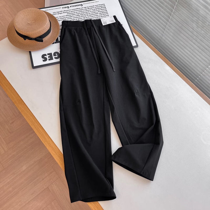 Damen lässige Chino-Hose mit elastischem Bund Drune