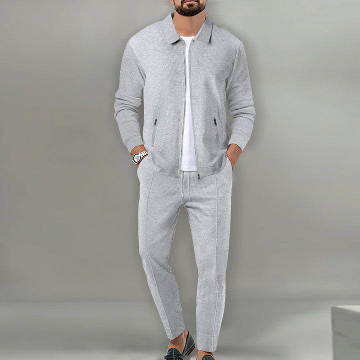 Herren modisches Freizeit-Ensemble mit strukturiertem Obermaterial und elastischem Bund Drune