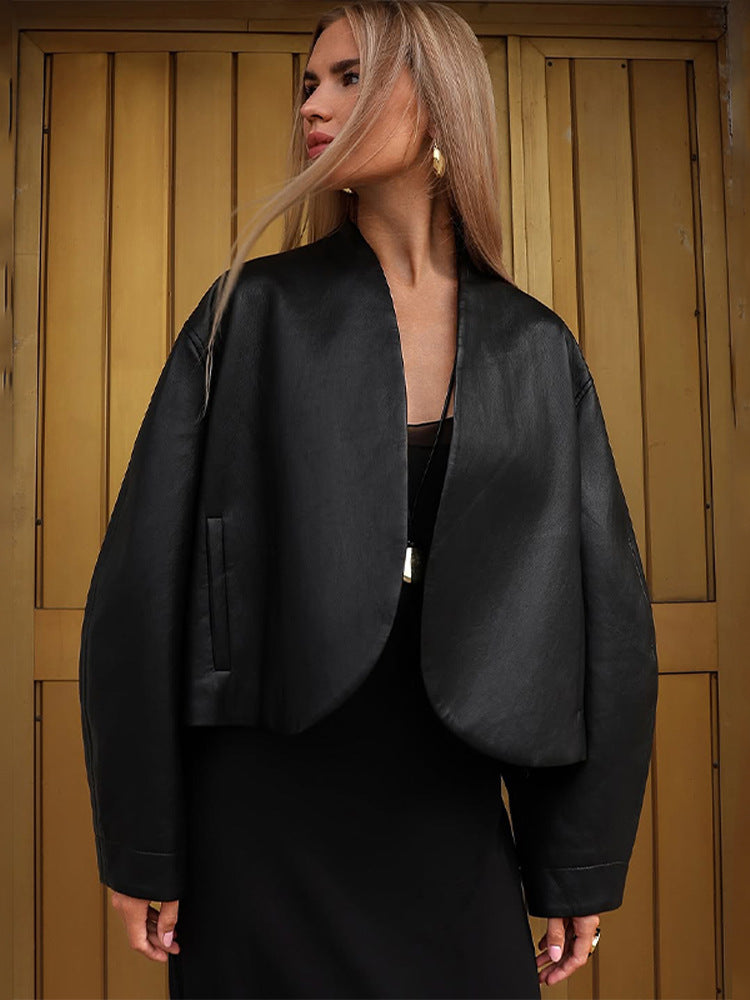 Damen moderne cropped Jacke mit oversized Schnitt Drune