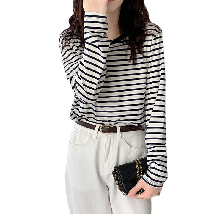 Damen Longsleeve-Shirt mit maritimem Streifenmuster und lässigem Schnitt Drune