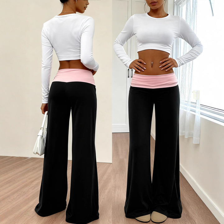 Damen Hochwertige Sporthose mit weitem Bein und Miditaille Drune