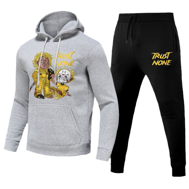Damen Kapuzenpullover und Jogginghose Set mit kreativem Druckdesign Drune
