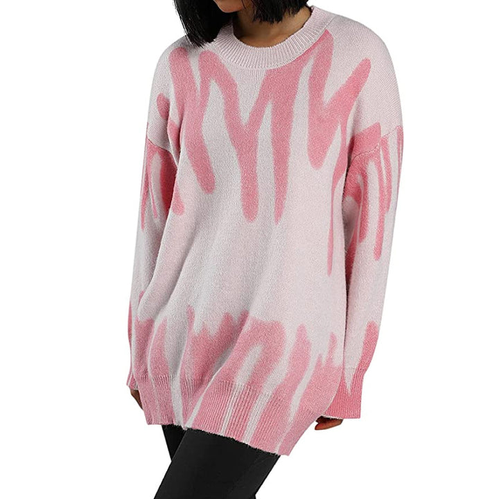 Damen Lässiger Pullover mit modernem Abstract-Design und oversized Passform Drune