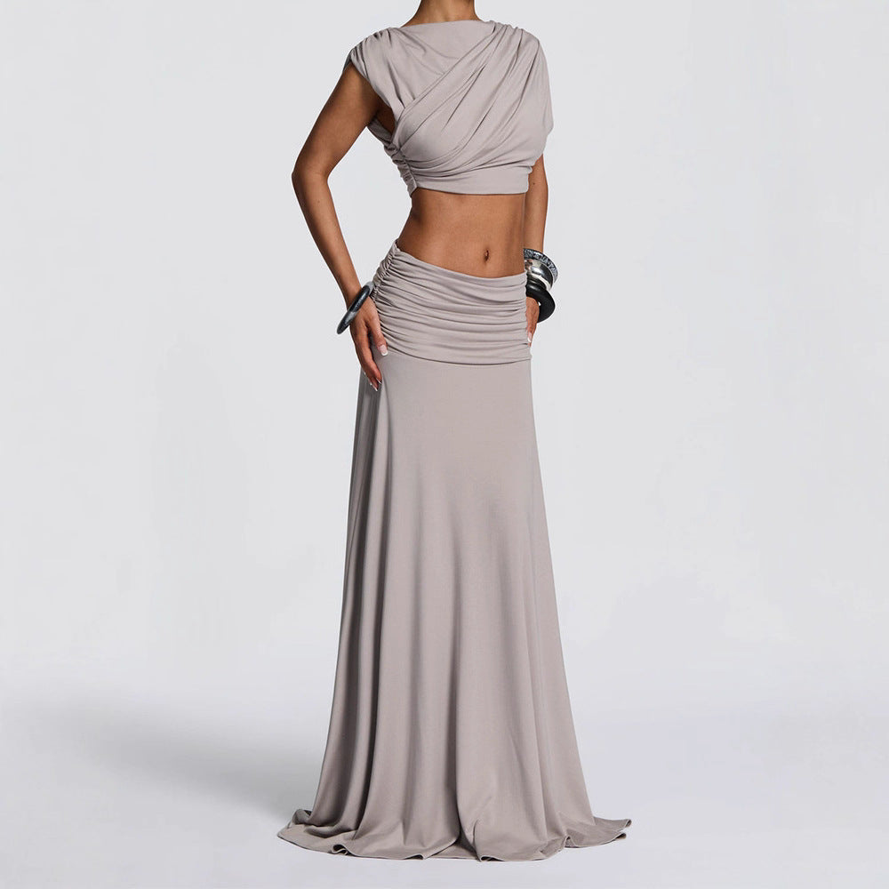 Damen Elegantes Wickelkleid mit raffinierten Drapierungen Drune
