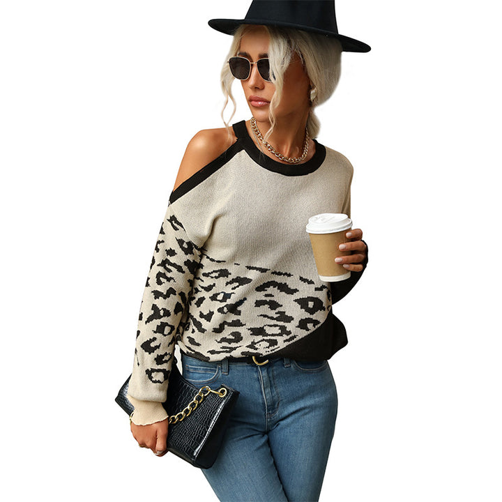 Damen Strickpullover mit verspieltem Leo-Muster und lässigem Schnitt Drune