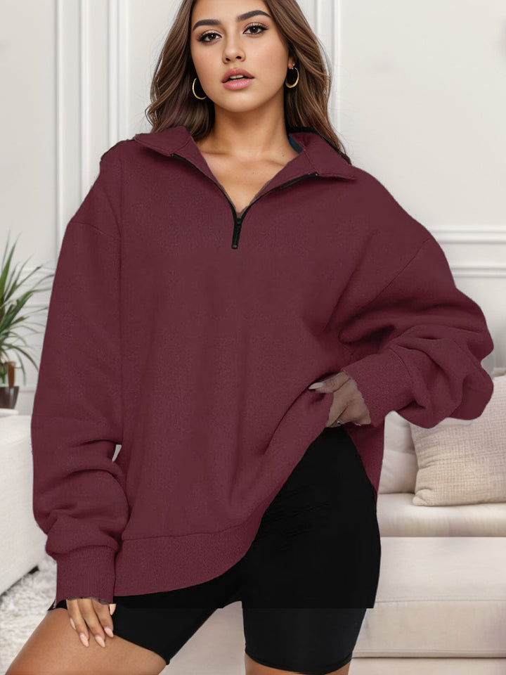 Damen Oversized Sweatshirt mit Stehkragen Drune