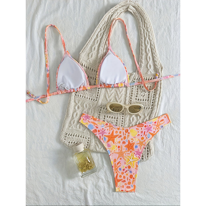 Damen Triangel-Bikini mit fröhlichem Sommerdesign Drune