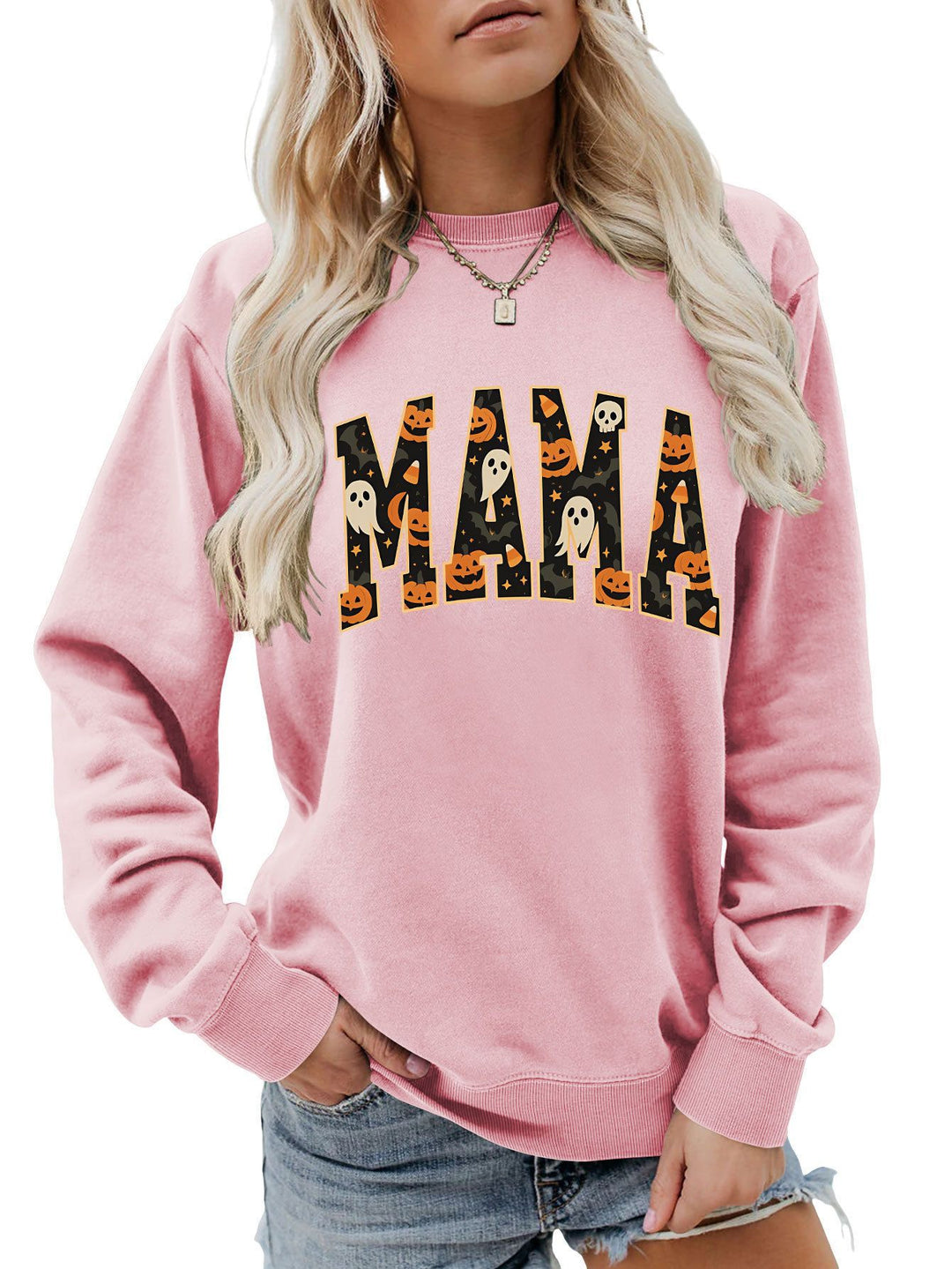 Damen Sweatshirt mit lustigem Halloween-Design und komfortablem Schnitt Drune