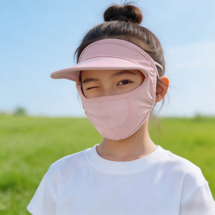 Damen nan Sonnenschutz-Visier mit integrierter atmungsaktiver Gesichtsmaske und verstellbarem Nackenzug Drune
