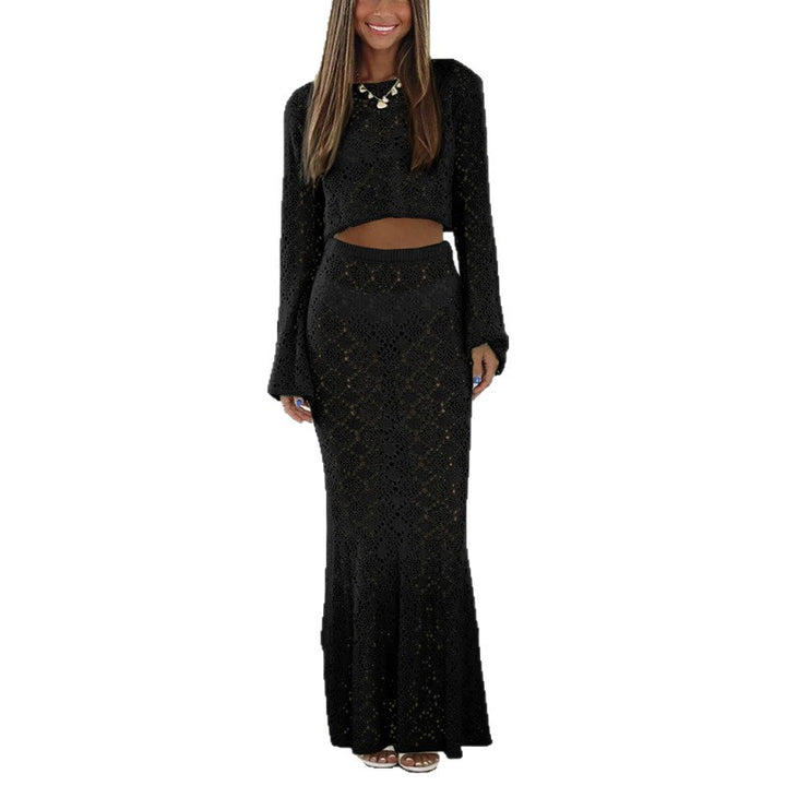 Damen elegantes Spitzenkleid mit langem Rock und lockerer Passform Drune