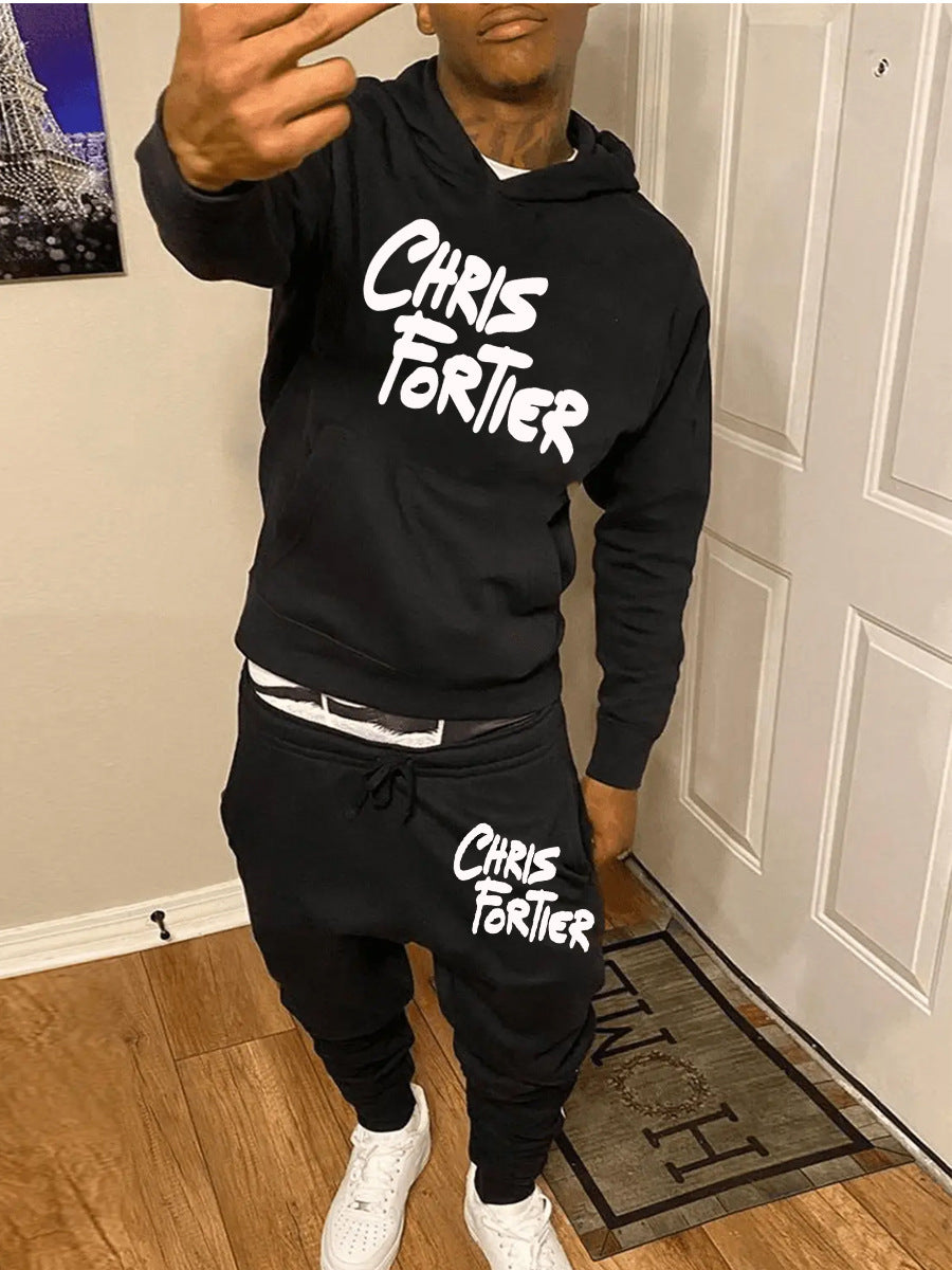Damen Sportliches Hoodie und Sweatpants-Set mit auffälligem Schriftzug Drune