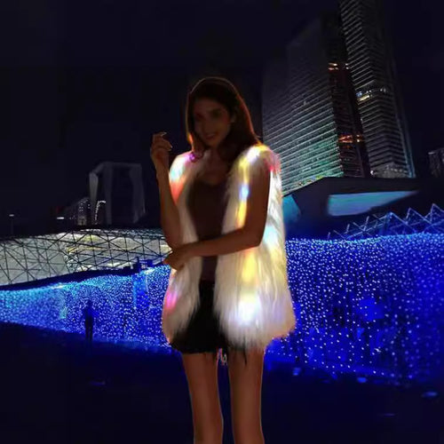 Damen LED-beleuchtet Kunstpelzweste Drune