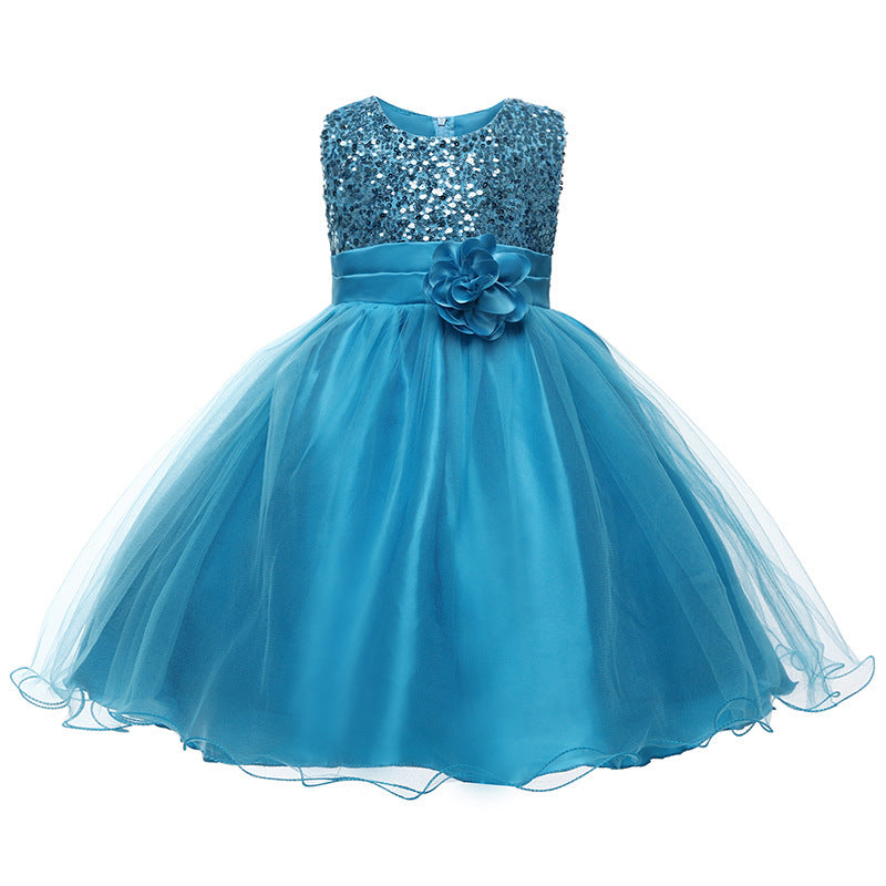 Mädchen Festliches Tüllkleid mit glitzerndem Oberteil und floraler Applikation Drune