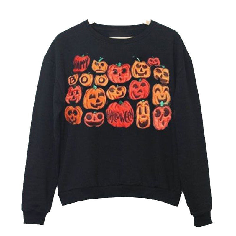 Damen Sweatshirt mit Halloween-Motiv Drune