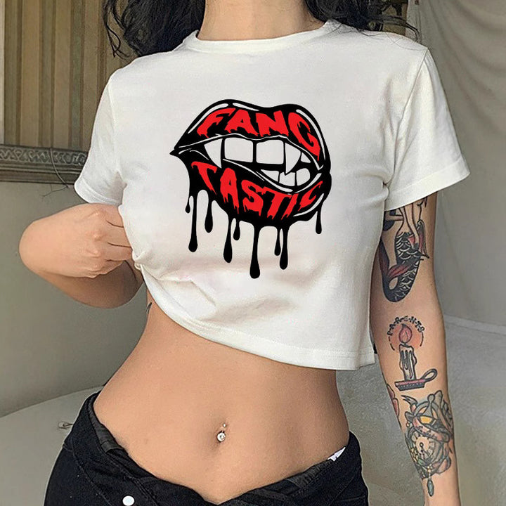 Damen Crop-T-Shirt mit sportlichem Los Angeles Design Drune