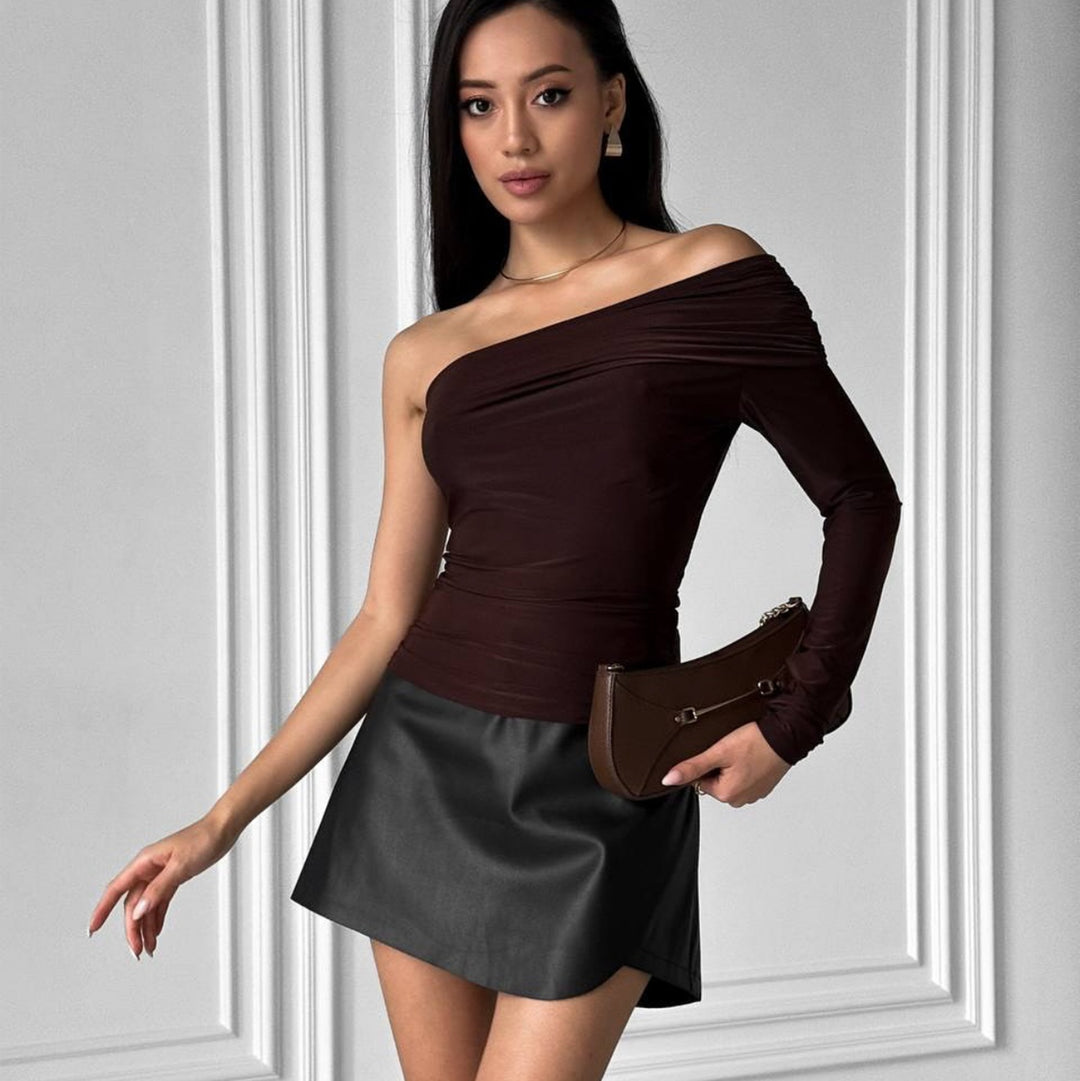 Damen Langarmoberteil mit asymmetrischem Wrap-Design Drune