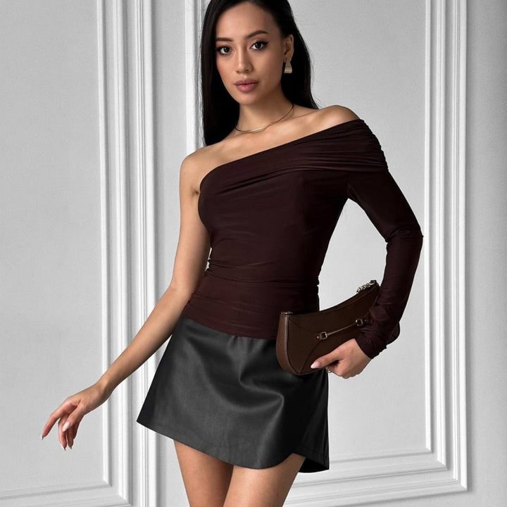 Damen Langarmoberteil mit asymmetrischem Wrap-Design Drune