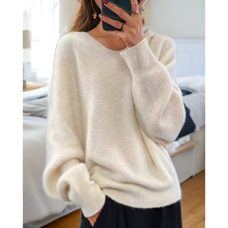 Damen gemütlicher Cashmere Pullover Drune