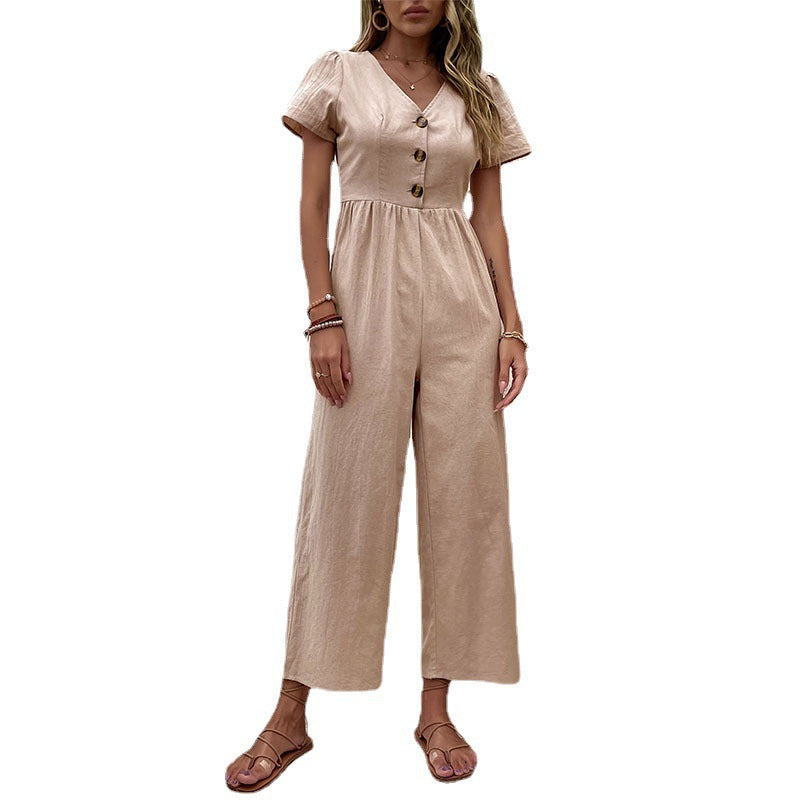 Damen Jumpsuit mit knöpfbaren Details und luftigem Schnitt Drune