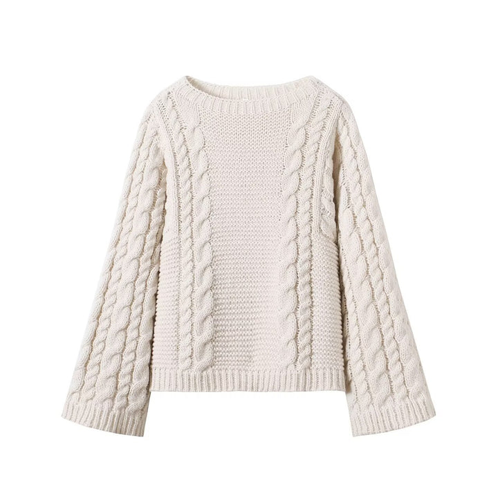 Damen Grobstrickpullover mit strukturiertem Design und weitem Schnitt Drune