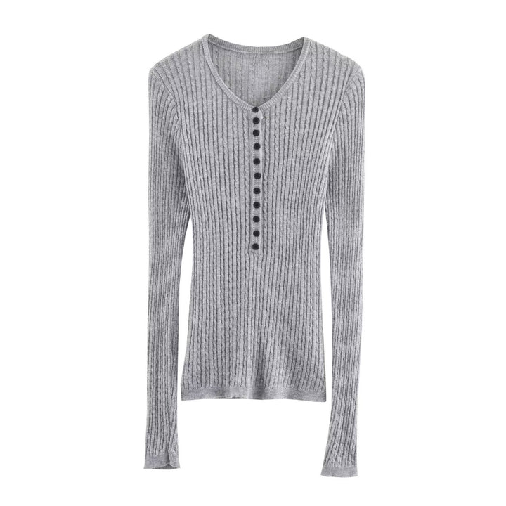 Damen Langarmshirt mit strukturiertem Rippenmuster Drune