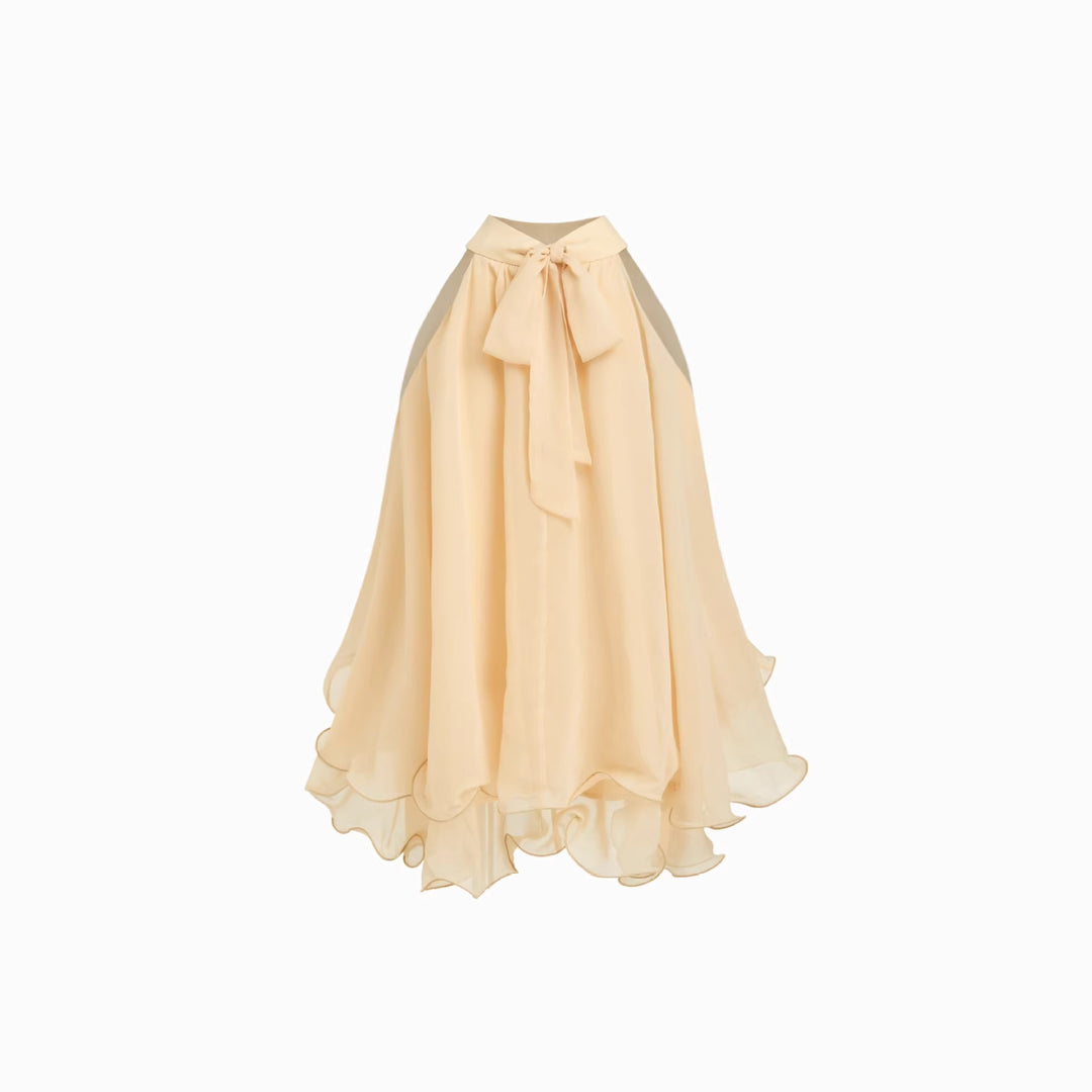 Damen Schwingender Chiffon-Rock mit Schleifenverschluss Drune