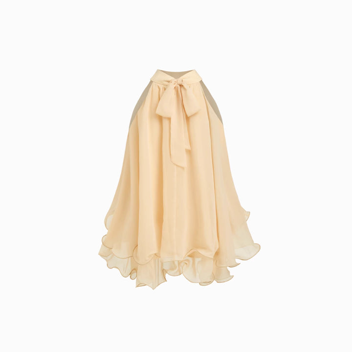 Damen Schwingender Chiffon-Rock mit Schleifenverschluss Drune