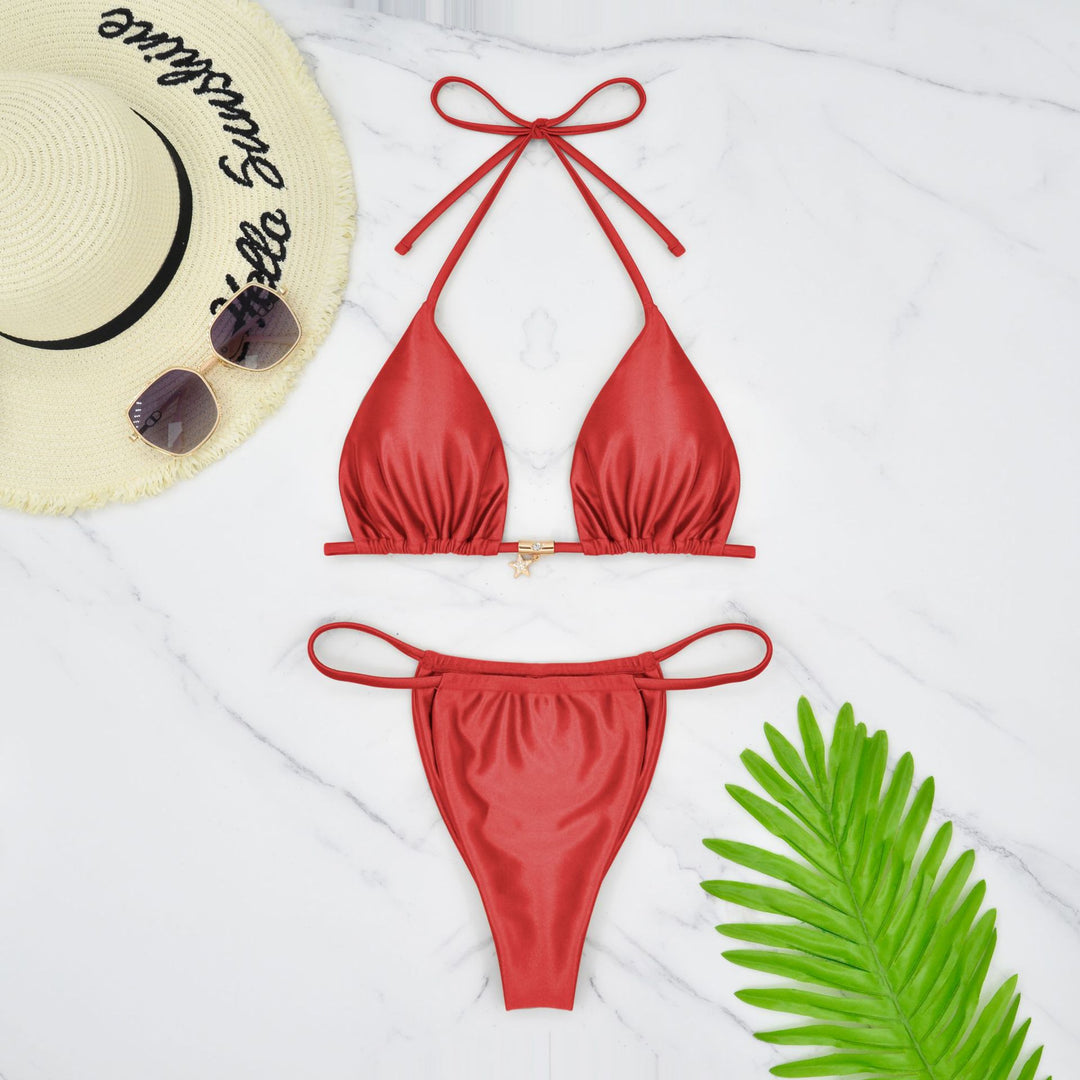 Damen Triangel-Bikini mit glanzvollem Material Drune