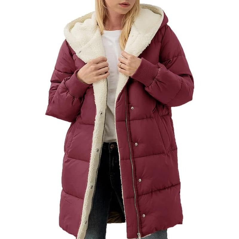 Drune | Wendbarer Baumwoll-Wintermantel für Frauen mit Kapuze
