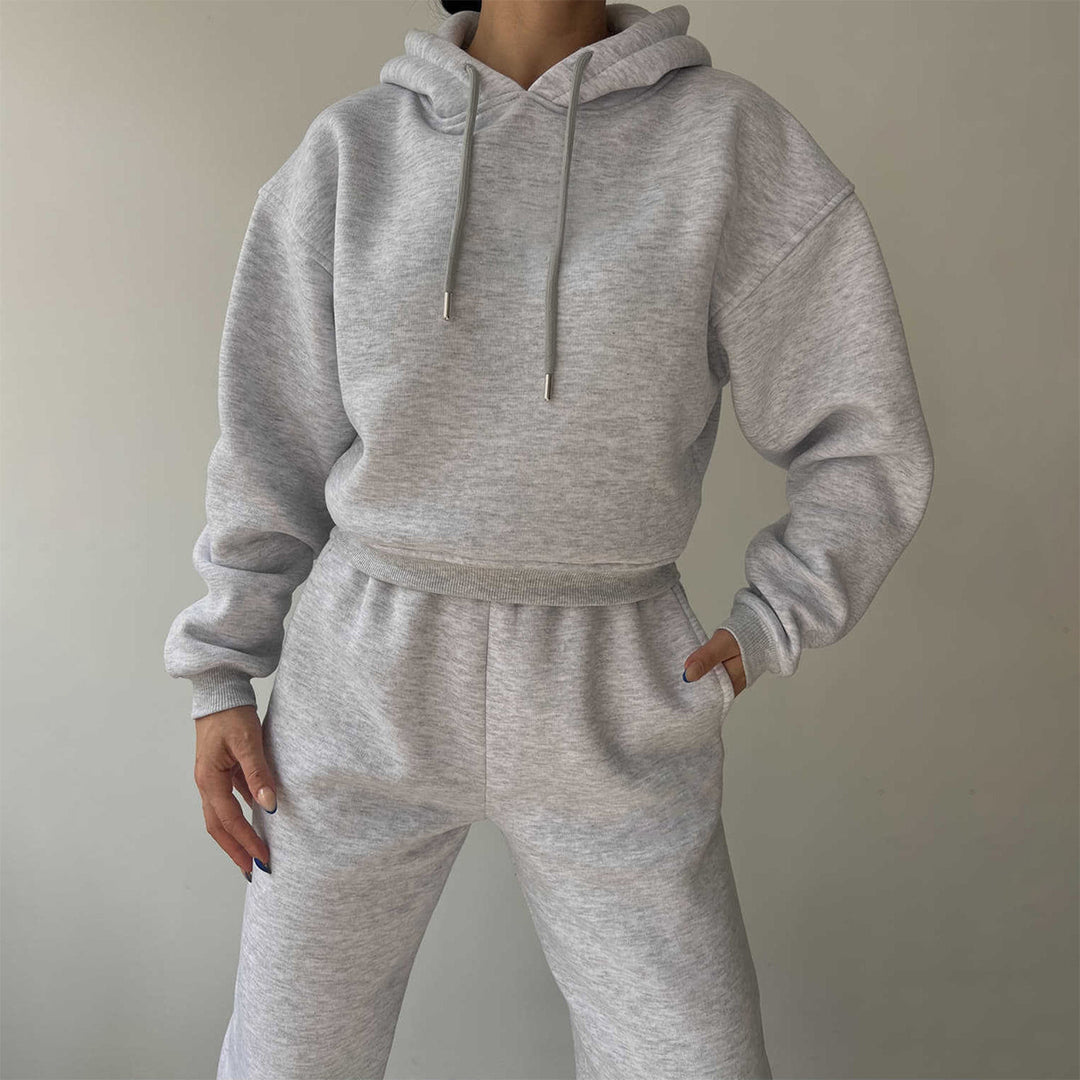 Damen modisches und lässiges Hoodie-Set mit weitem Schnitt Drune