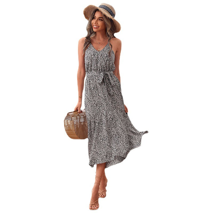 Damen Maxikleid mit raffinierten Rüschendetails und Taillengürtel Drune