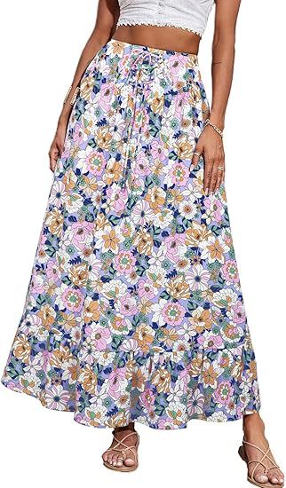 Damen Jumpsuit mit floralem Druck und elastischer Taillierung Drune